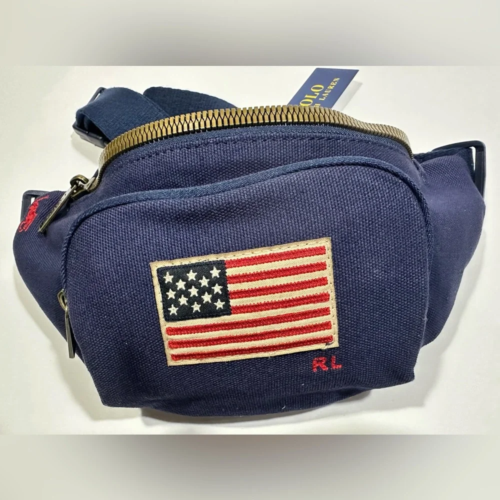 Polo by Ralph Lauren Blue Belt Bag with Flag Details - Picture 16 of 16